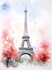 Art painting of Eiffel Tower