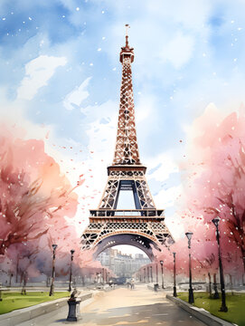 Art painting of Eiffel Tower