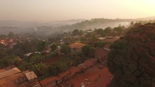 Drone flight over Foumban, Cameroon, Africa