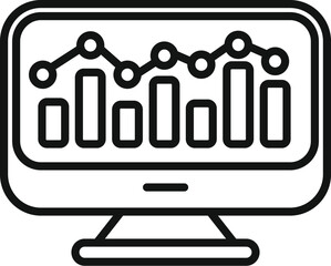 Graph computer chart icon outline vector. Online boost. Seo website