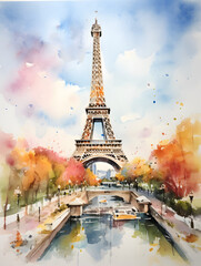 Art painting of Eiffel Tower