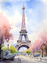 Art painting of Eiffel Tower