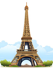 Clip art Illustration of Eiffel Tower 