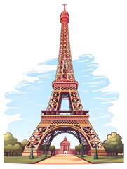 Fototapeta na wymiar Clip art Illustration of Eiffel Tower 