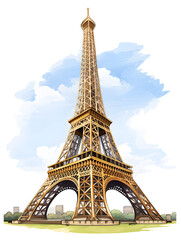 Clip art Illustration of Eiffel Tower 