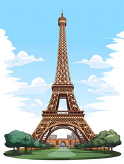 Clip art Illustration of Eiffel Tower 