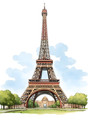 Clip art Illustration of Eiffel Tower 