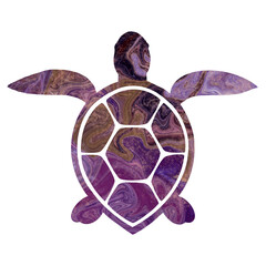 Fototapeta premium Colorful Turtle Silhouette