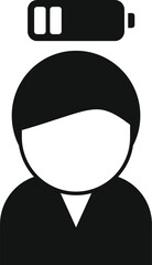 Low person energy icon simple vector. Late home work. Online business