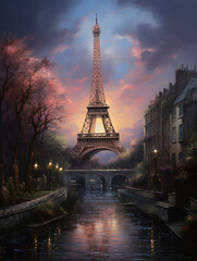 Eiffel Tower art painting