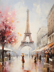 Eiffel Tower art painting