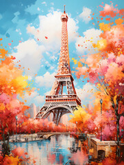 Abstract illustration of Eiffel Tower