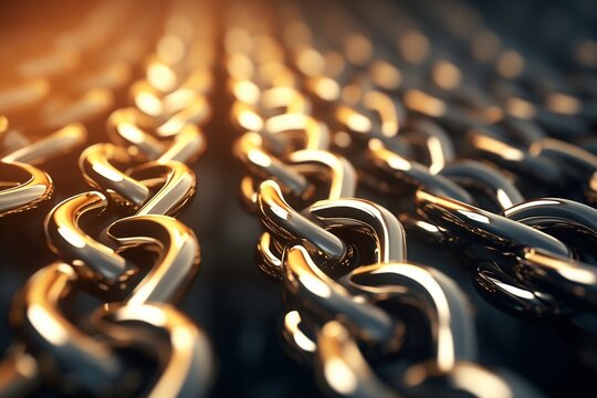shinny gold metal chains background