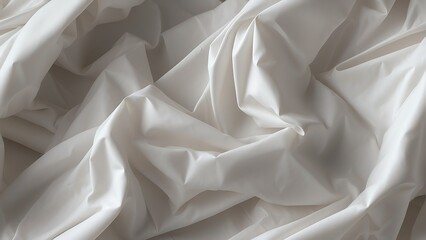 White plastic detailed with folds and creases close up texture background from Generative AI