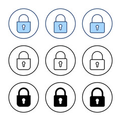 Lock icon vector. Padlock sign and symbol. Encryption icon. Security symbol