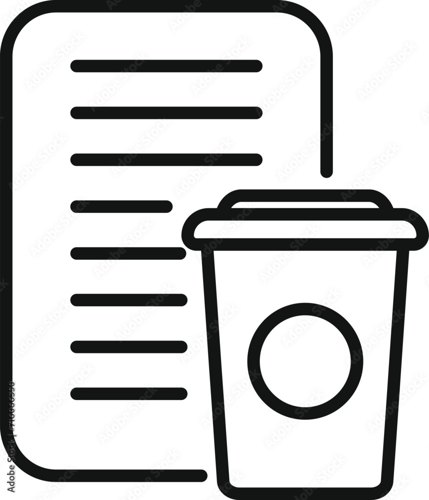 Poster home late work coffee cup icon outline vector. time night energy. ready active