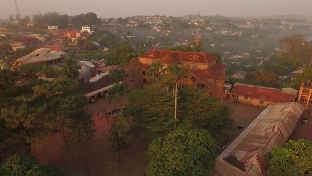 Drone flight over Foumban, Cameroon, Africa