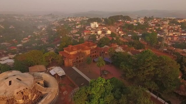 Drone flight over Foumban, Cameroon, Africa