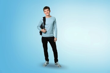 Successful positive young person posing