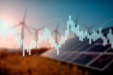 Naklejka premium Green energy electricity prices, window turbine