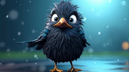 A cute cartoon starling character Ai Generative