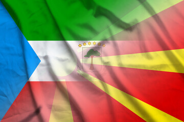 Equatorial Guinea and Macedonia official flag international contract  GNQ