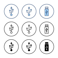 Usb icon vector. Flash disk sign and symbol. flash drive sign.