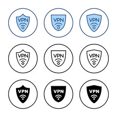 Vpn icon vector. Private network sign and symbol. virtual private network icon.