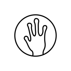 Alien hand outline icons, minimalist vector illustration ,simple transparent graphic element .Isolated on white background