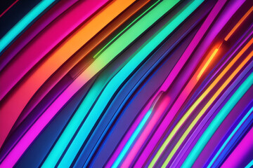 Obraz premium fondo futurista abstracto con líneas de onda de alta velocidad en movimiento de neón azul rosa brillante y luces bokeh
