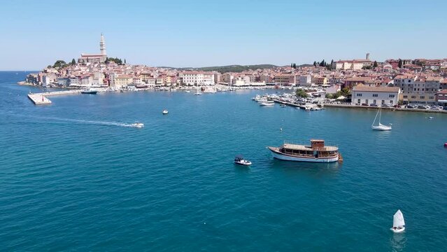 Drone shot of Rovinj, Croatia