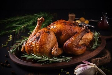 Delicious roasted poultry pieces. Generative AI
