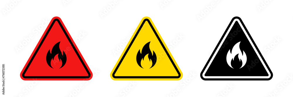 Canvas Prints warning fire icon set