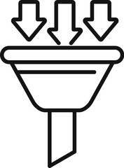 Filter funnel commerce icon outline vector. Mobile target. App people cart