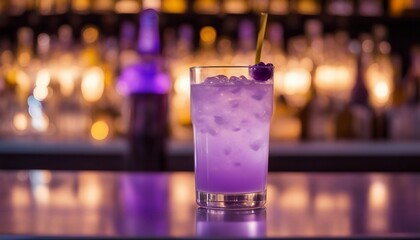  Iced Lavender Lemonade, a tall, frosted glass filled with sparkling lavender lemonade, soft purple 
