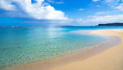Fototapeta na wymiar Image of the sea in Okinawa with a blue sky.