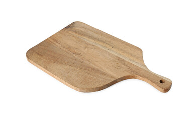 One wooden cutting board isolated on white
