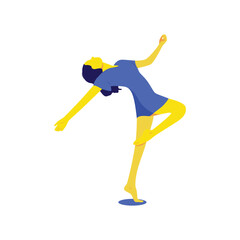 Flat illustration of woman doing a yoga pose