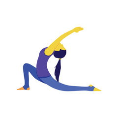 Flat illustration of woman doing a yoga pose