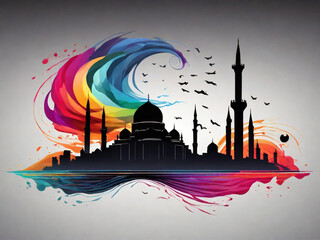 Background Mosque Eid Mubarak Design Art