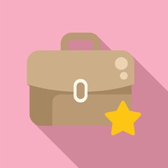 Career job bag icon flat vector. Take new member. Vacation trade
