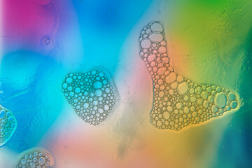 Multicolored blurry background from water color bubbles
