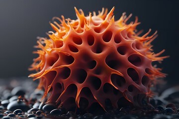 close up view of virus bacteria fungus with its host in the open air with humid air