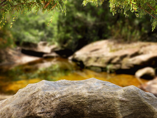 Empty stone nature show for packaging product presentation. Mock up for cosmetic products....