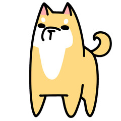 cute Shiba dog transparent background vector illustration