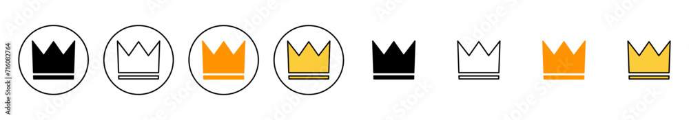 Wall mural crown icon set vector. crown sign and symbol