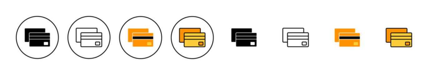 Credit card icon set vector. Credit card payment sign and symbol