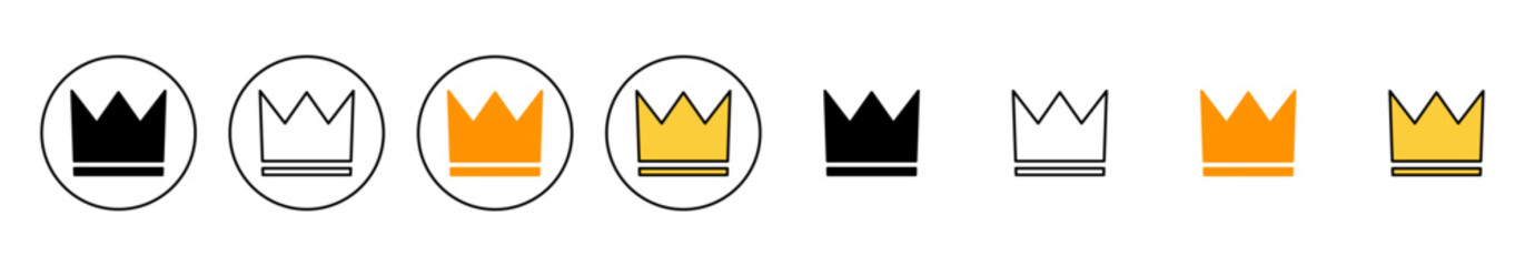 Crown icon set vector. crown sign and symbol - obrazy, fototapety, plakaty
