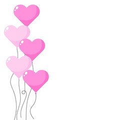 Cute heart shape balloons illustration vector