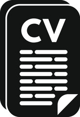 Cv care paper icon simple vector. Review crew deal. Hr applicant